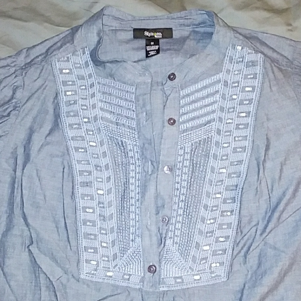Style & Co Denim Tunic - Picture 2 of 5